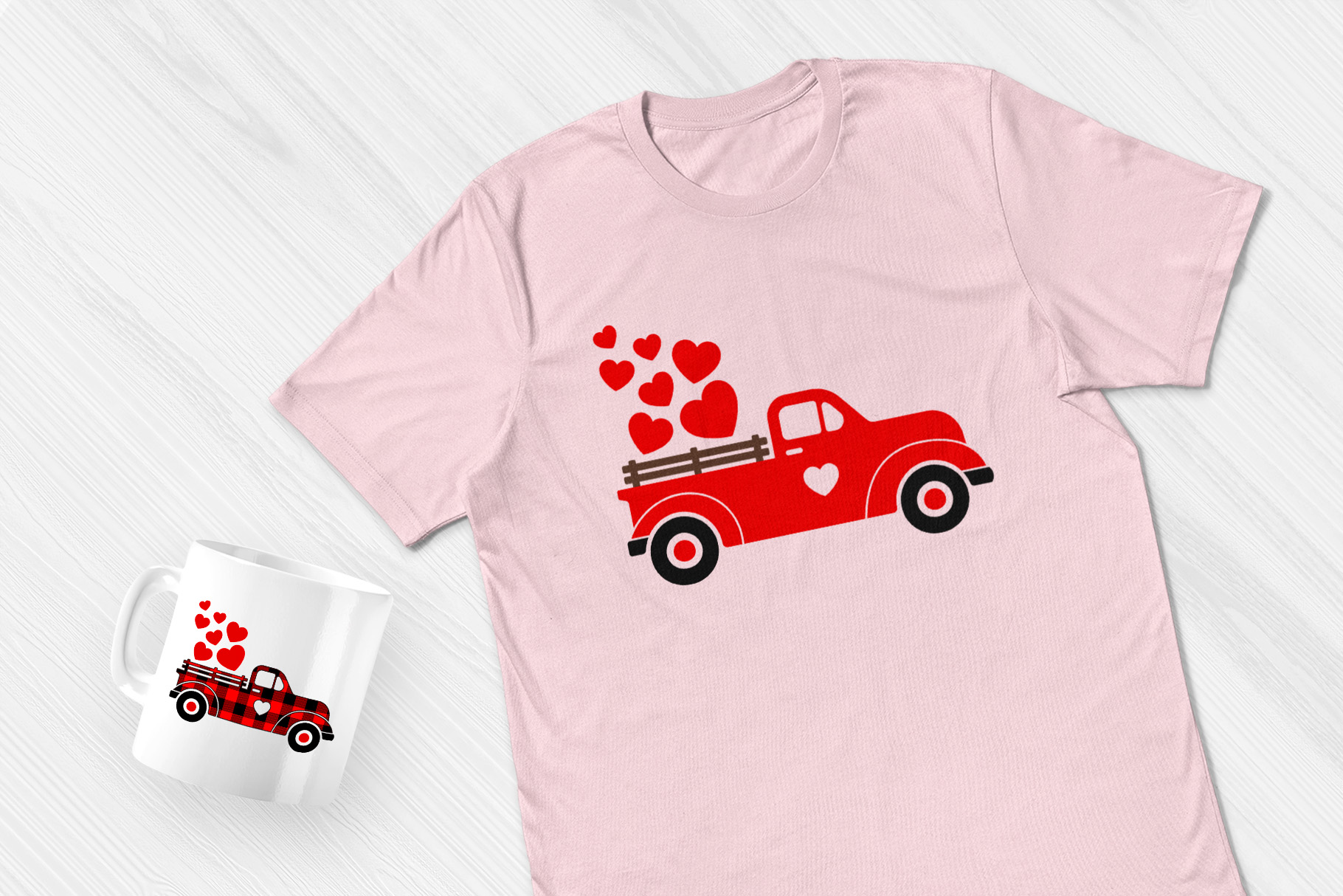 Valentine's Day Love Truck SVG Clipart - Dreamstale